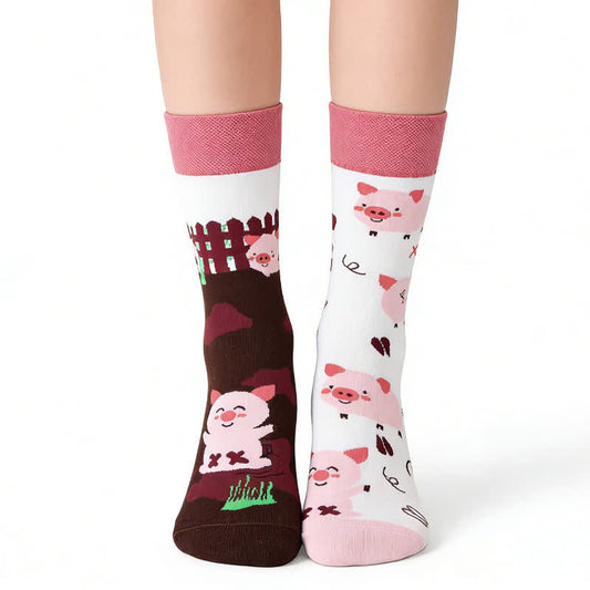 Cute Pig Quarter Socks - Pink - EU36-43(US3-9) - image 0
