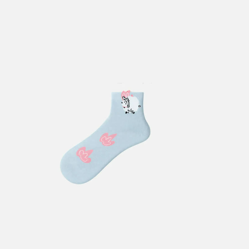 Cute Cartoon Quarter Socks(5 Pairs) - image 1