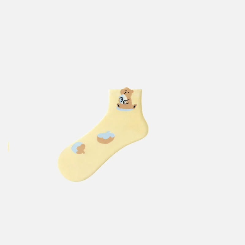 Cute Cartoon Quarter Socks(5 Pairs) - image 3