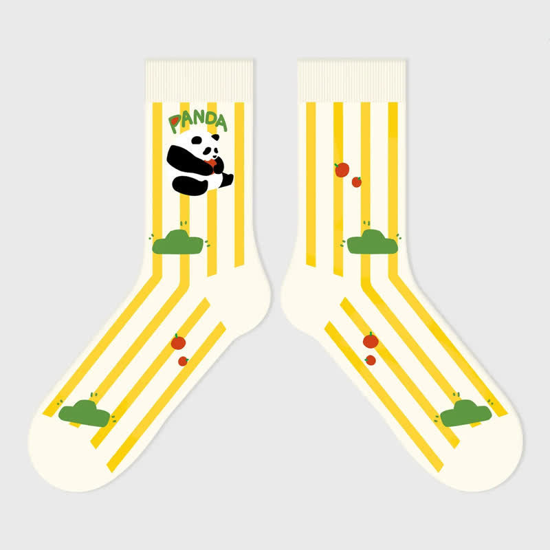Cute Panda Cartoon Quarter Socks(3 Pairs) - image 3
