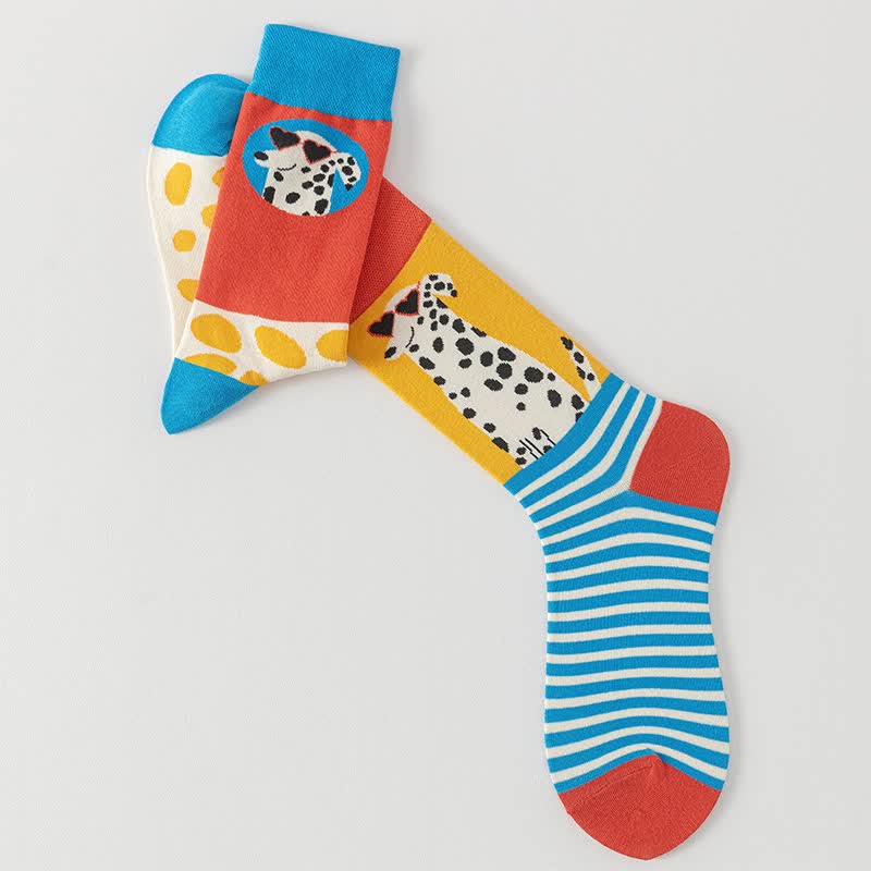 Colorful Cartoon Striped Quarter Socks(5 Pairs) - image 5