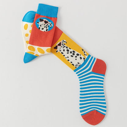 Colorful Cartoon Striped Quarter Socks(5 Pairs) - image 5