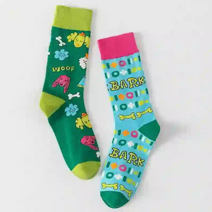 Colorful Cartoon Striped Quarter Socks(5 Pairs) - image 3