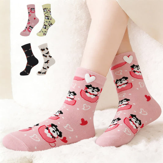 Cute Colorful Dog Quarter Socks(4 Pairs) - Multicolor - EU36-43(US3-9) - image 0