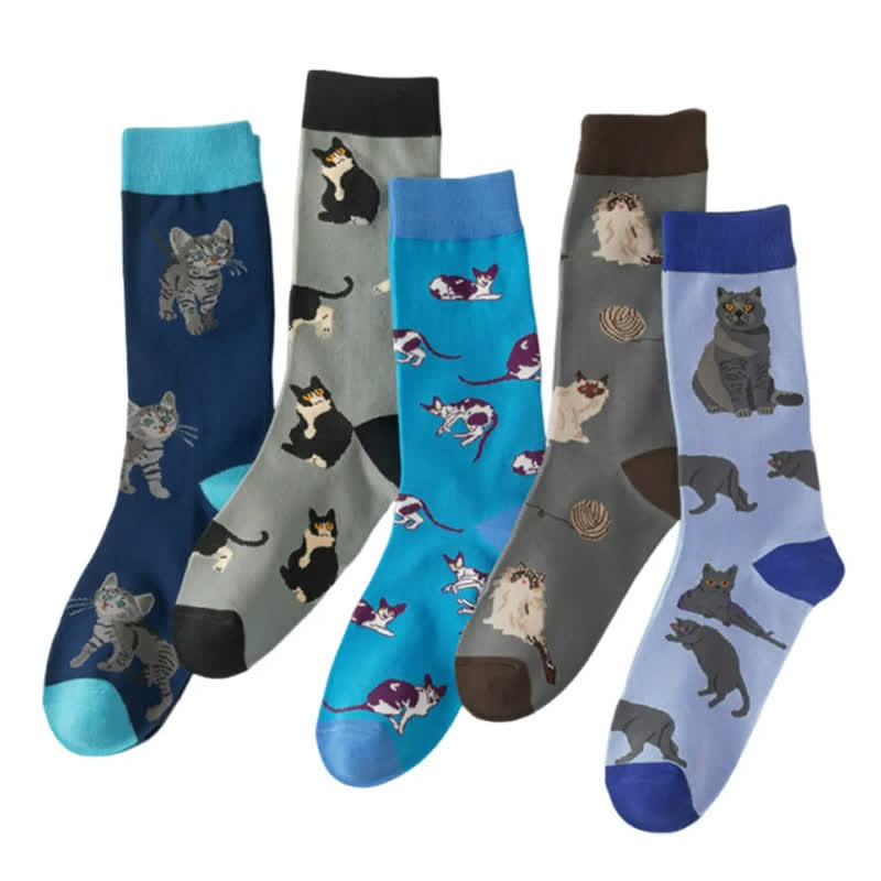 Cute Cat Quarter Socks(5 Pairs) - image 2