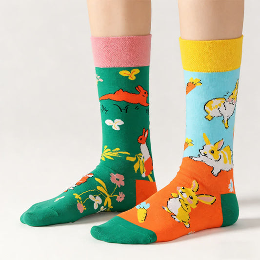 Cartoon Rabbit Quarter Socks - Green - EU36-43(US3-9） - image 0