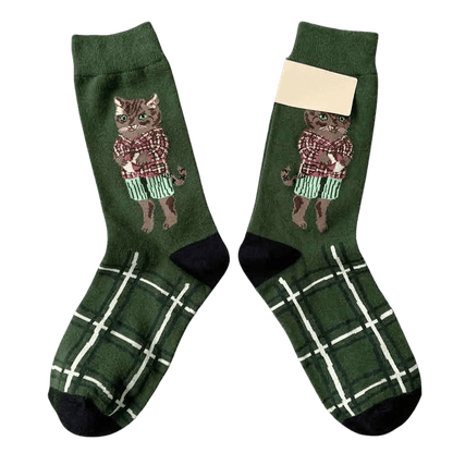Retro Cartoon Cat Socks(3 Pairs) - image 2