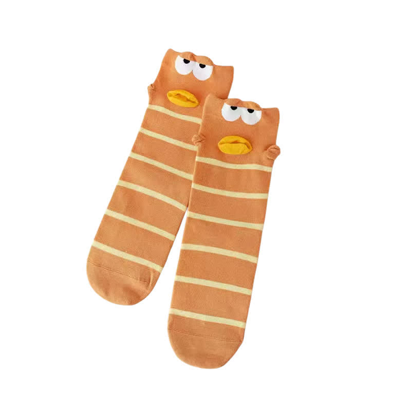 Cute Cartoon Eye Quarter Socks(4 Pairs) - image 3