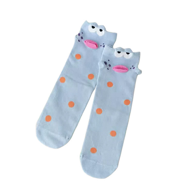 Cute Cartoon Eye Quarter Socks(4 Pairs) - image 1
