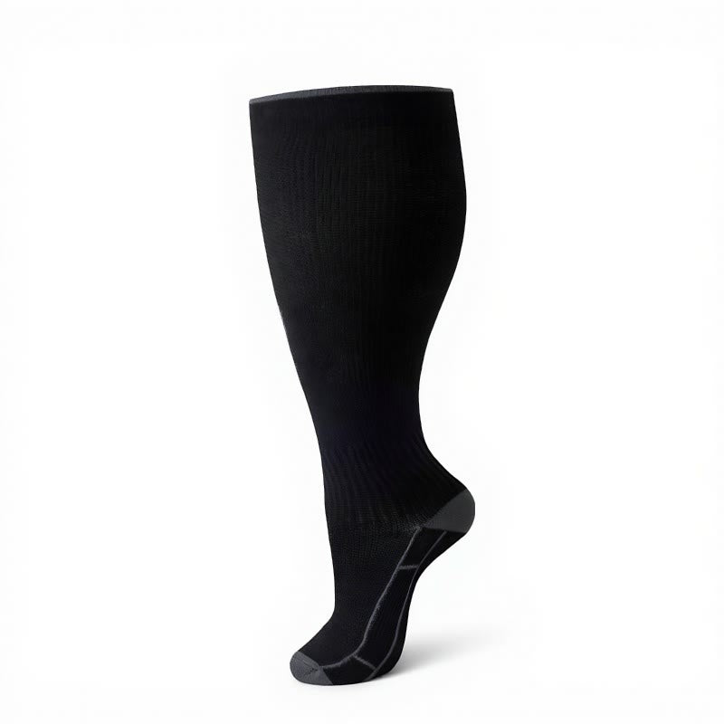 Plus Size Classic Solid Compression Socks(4 Pairs) - image 11