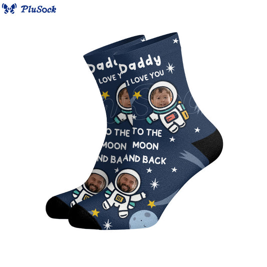Father Child Astronaut Custom Socks - image 0
