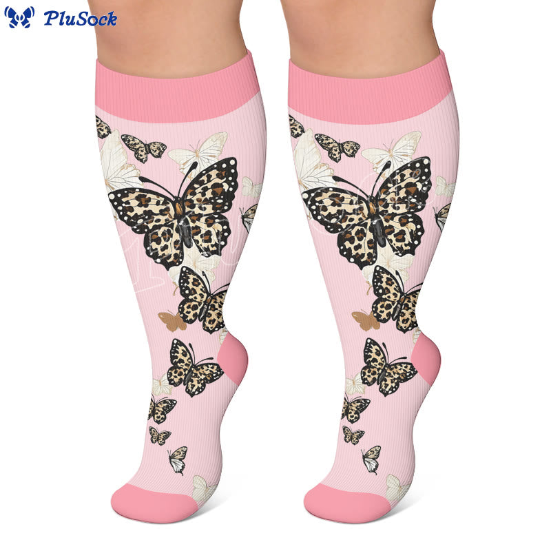 Plus Size Butterflies Dancing Compression Socks - image 6
