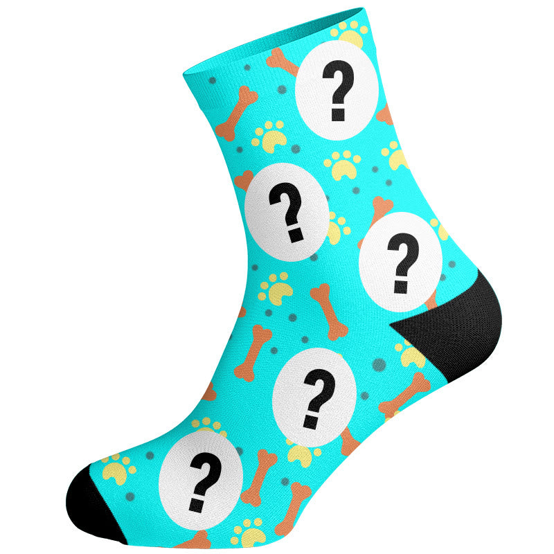 Bone Paw Print Dog Face Custom Socks - image 16