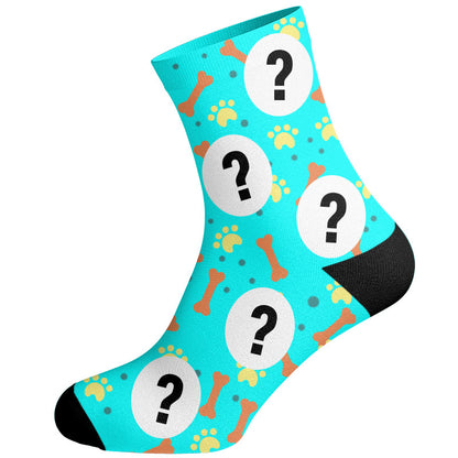 Bone Paw Print Dog Face Custom Socks - image 16