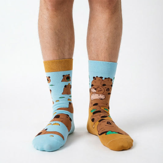 Cute Kapibala Quarter Socks - Orange - EU35-43(US2-9) - image 0