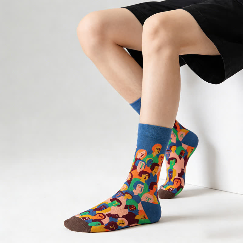 Playful Painting Pattern Quarter Socks(3 Pairs) - image 3