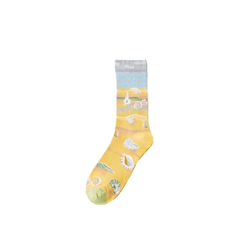 Playful Painting Pattern Quarter Socks(4 Pairs) - image 6