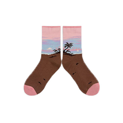 Castle Sunset Quarter Socks(3 Pairs) - Pink - EU35-40(US2-7) - image 8