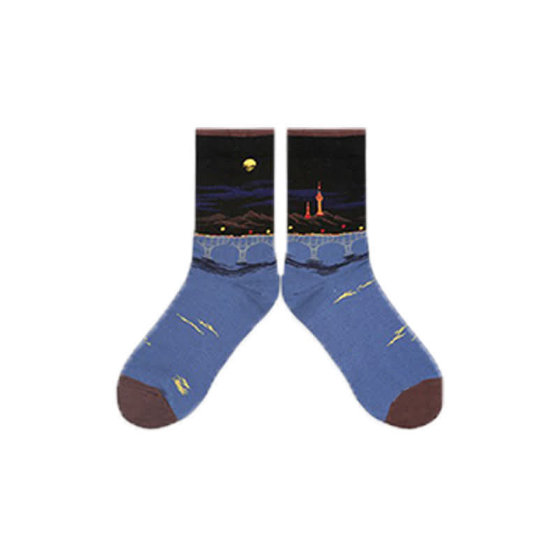 Castle Sunset Quarter Socks(3 Pairs) - Brown - EU35-40(US2-7) - image 9