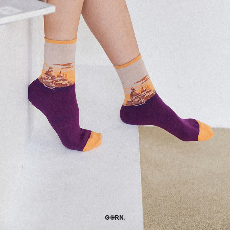 Castle Sunset Quarter Socks(3 Pairs) - image 3