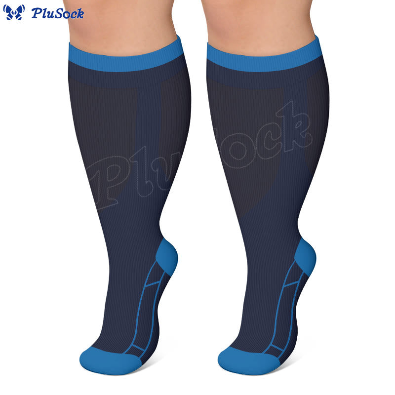 Plus Size Classic Solid Compression Socks(4 Pairs) - image 4