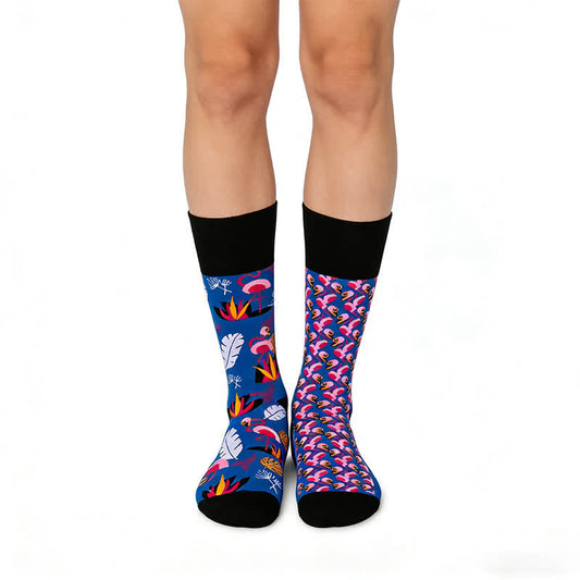 Playful Flamingo Quarter Socks - Blue - EU35-43(US2-9) - image 0