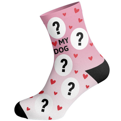 Love My Dog Custom Pet Socks - Pink - EU37-44(US4-10) - image 2