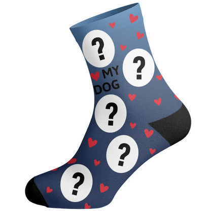 Love My Dog Custom Pet Socks - Navy Blue - EU37-44(US4-10) - image 5