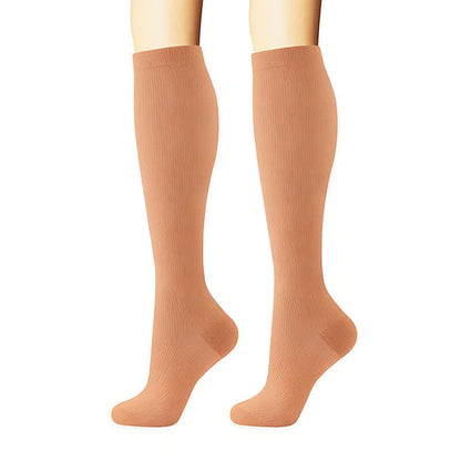 Stripes Polka Dot Solid Color Compression Socks(6 Pairs) - image 1