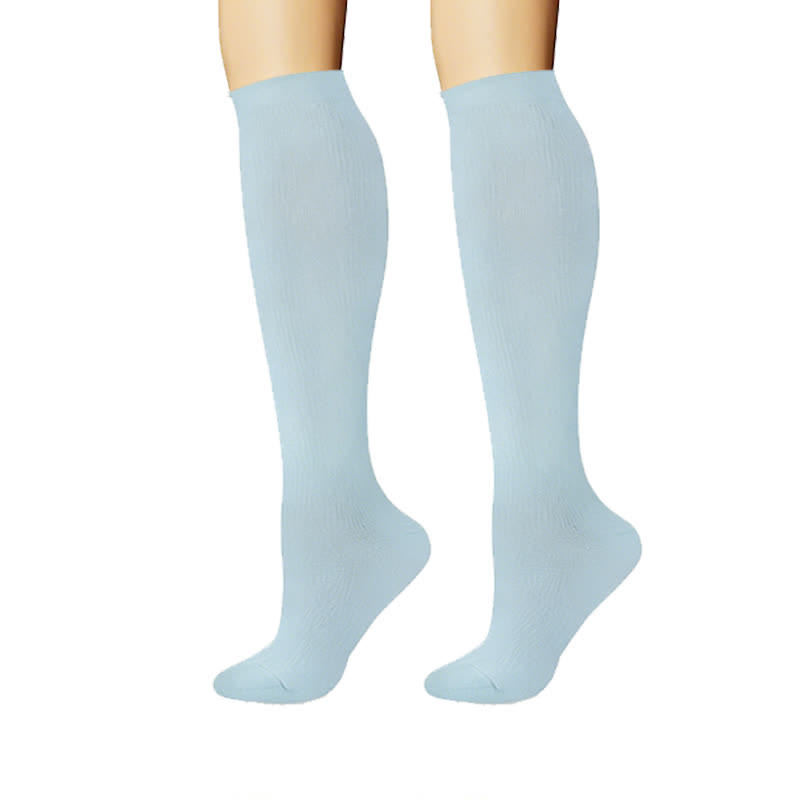 Clean Soft Solid Color Compression Socks(6 Pairs) - image 1