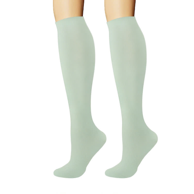 Pastel Solid Minimal Style Compression Socks(6 Pairs) - image 2
