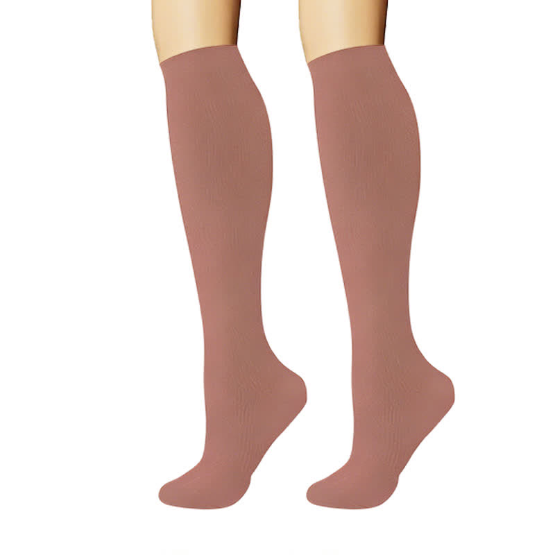Pastel Solid Minimal Style Compression Socks(6 Pairs) - image 6