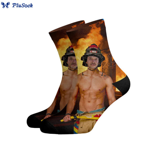 Firefighter Custom Face Socks - image 0