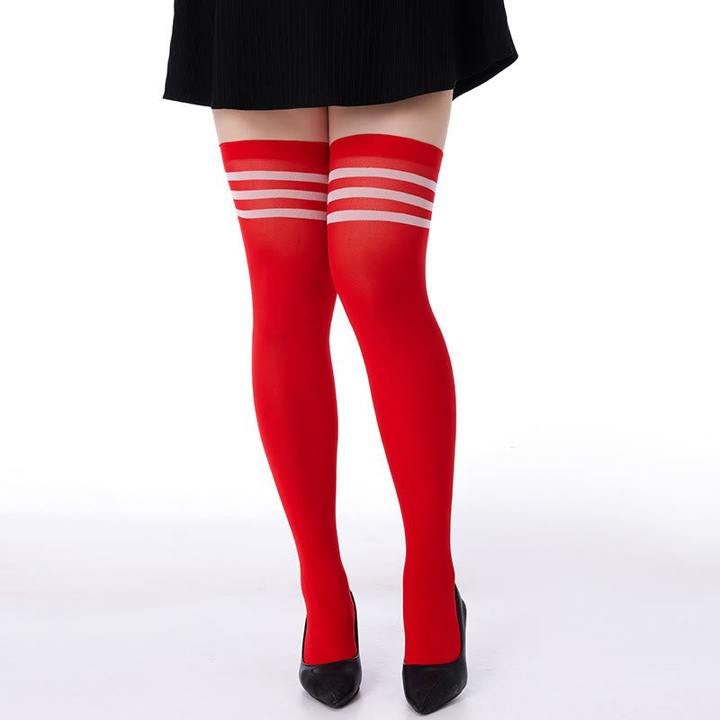 Three Bar Stripes Thigh High Socks(2 Pairs) - image 6