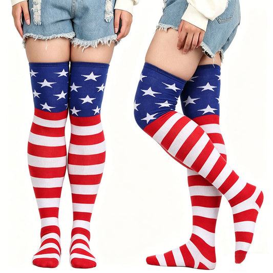 Star Stripe Thigh High Socks(3 Pairs) - image 0