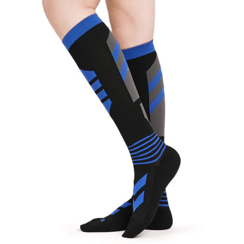 Colorful Breathable Compression Socks - Black - S/M - image 1