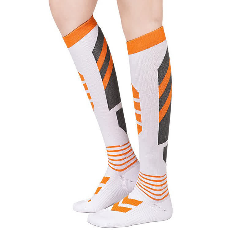 Colorful Breathable Compression Socks - Orange - S/M - image 4