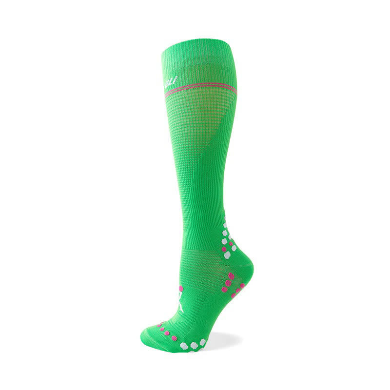 Waffle Mesh Knee High Compression Socks - Green - EU36-42(US3-8.5) - image 4