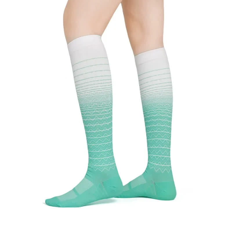 Gradient Wave Compression Socks - Lake Blue - S/M - image 2