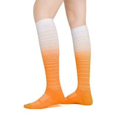 Gradient Wave Compression Socks - Orange - S/M - image 3