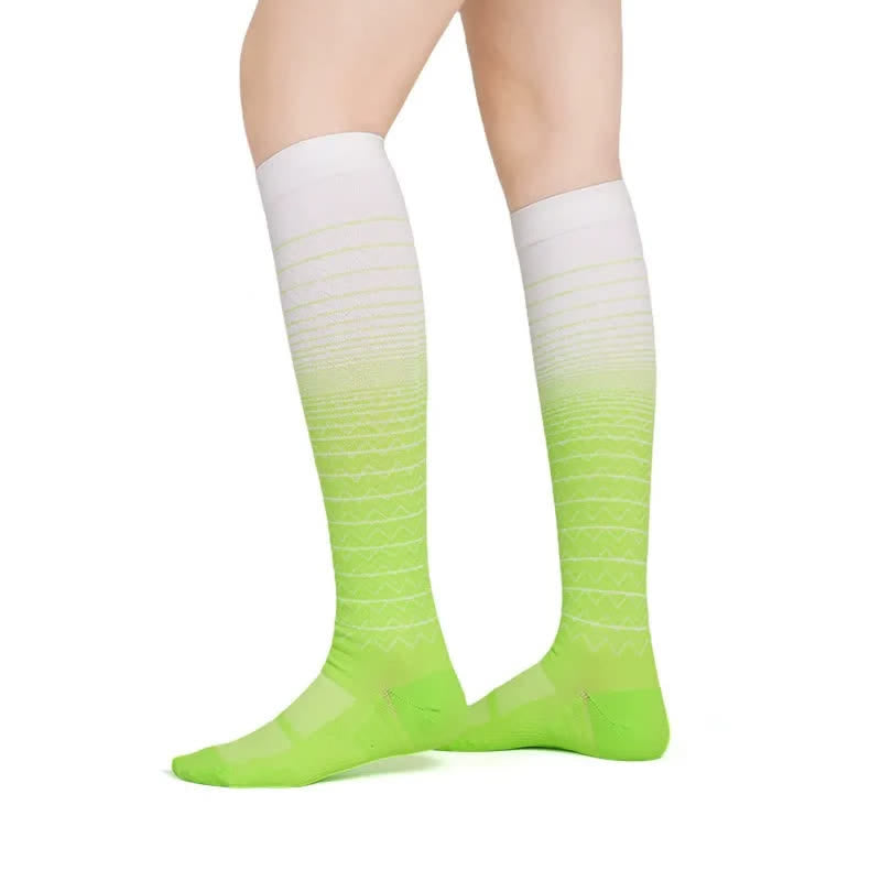 Gradient Wave Compression Socks - Green - S/M - image 4