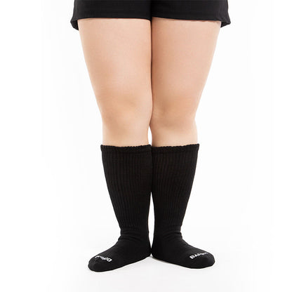 Plus Size Bamboo Solid Color Knee High Socks(3 Pairs) - image 1