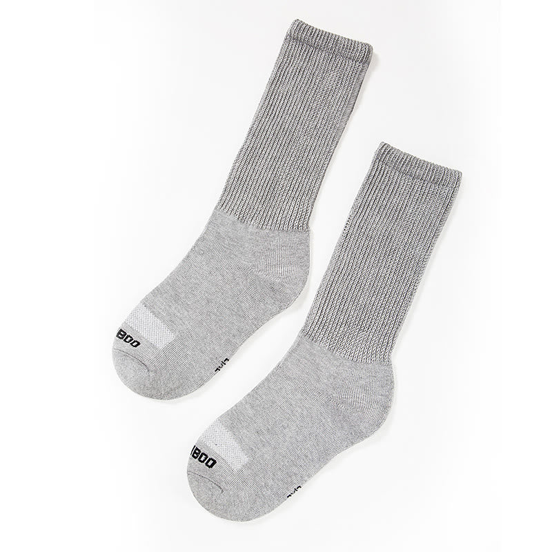 Plus Size Bamboo Solid Color Knee High Socks(3 Pairs) - Grey - EU40-44(US7-10) - image 10
