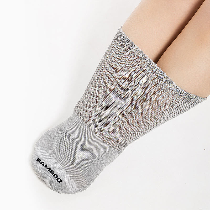 Plus Size Bamboo Solid Color Knee High Socks(3 Pairs) - image 6