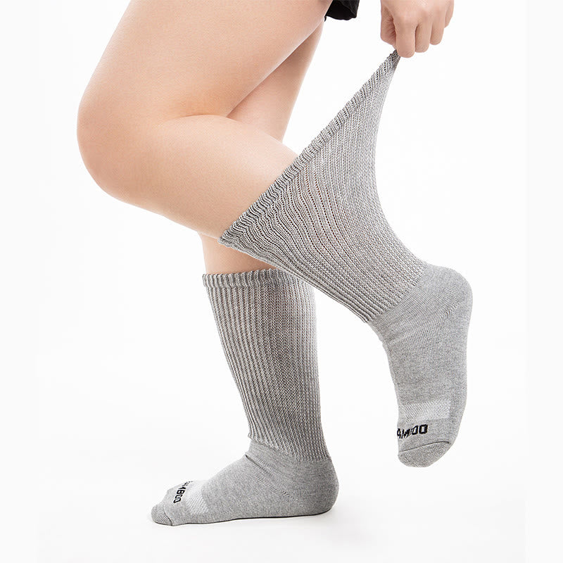 Plus Size Bamboo Solid Color Knee High Socks(3 Pairs) - image 5