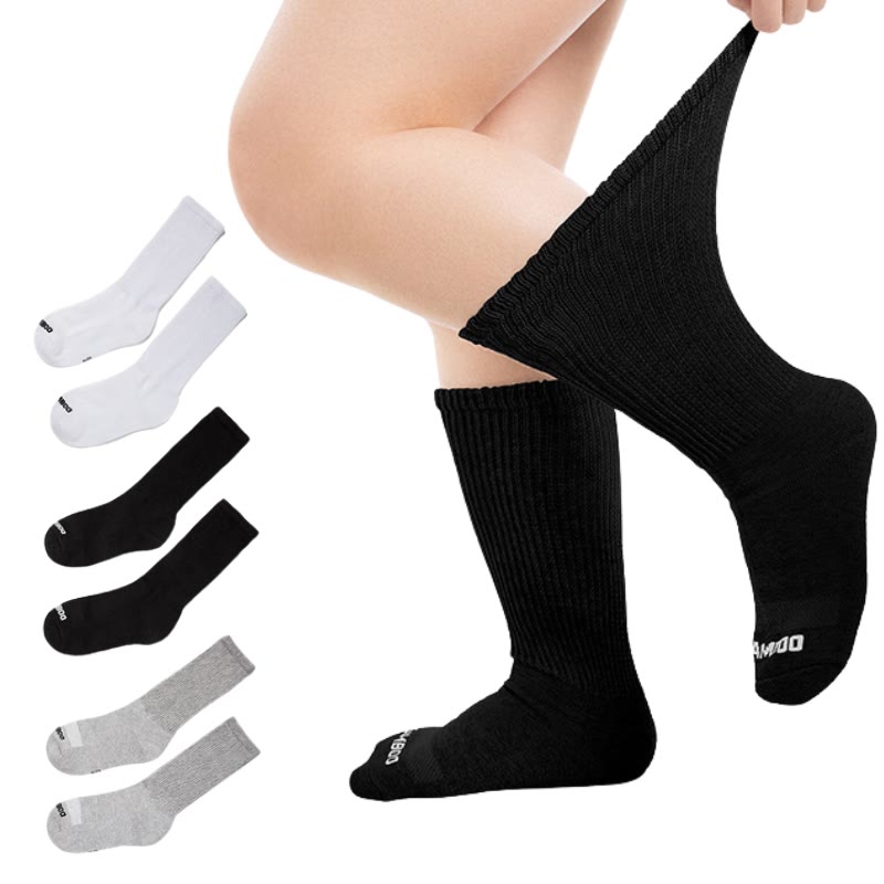 Plus Size Bamboo Solid Color Knee High Socks(3 Pairs) - Multicolor - EU40-44(US7-10) - image 0