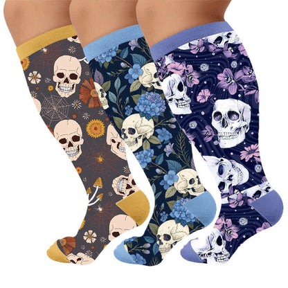 Plus Size Kapok Skull Compression Socks - image 1