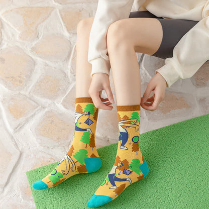 Cute Cartoon Characters Quarter Socks(4 Pairs) - image 2