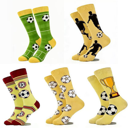 Trendy Soccer Pattern Quarter Socks (5 Pairs) - Multicolor - EU39-44(US6-10) - image 6
