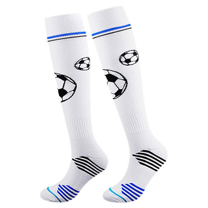 Cushioned Training Soccer Knee High Socks(2 Pairs) - White - L - image 3